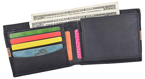 Cavelio Bifold Removable Card ID Holder Men's Premium Leather Wallet - wallets for men's at mens wallet