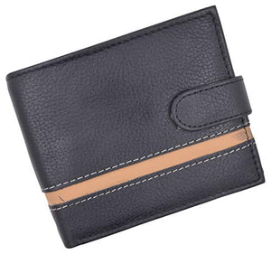 Bifold Men's Wallet Premium Leather Hipster Credit Card ID Coin Wallet With Snap Closure-menswallet