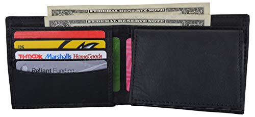Mens Wallets Genuine Leather Bifold Extra Capacity with Removable ID Wallet Insert RFID Blocking Card Holder lightweight-menswallet