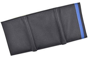 Men's Genuine Soft Leather RFID Trifold Wallet 2 ID Windows & Credit Card Holder Black-menswallet