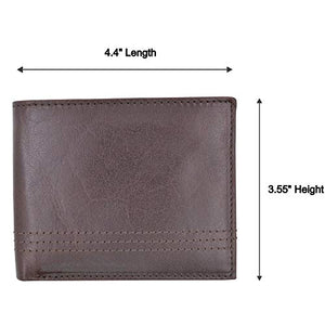 Slim Men's Wallet Thin Bifold Leather RFID Blocking Minimalist Front Pocket Mens Brown Wallet Cazoro-menswallet