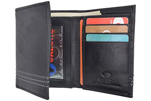 Slim RFID Blocking Trifold Wallet for Men - Genuine Leather by Cazoro-menswallet