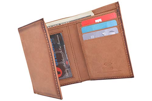 Cazoro Slim RFID Wallets for Men Genuine Leather Front Pocket Trifold Wallet-menswallet