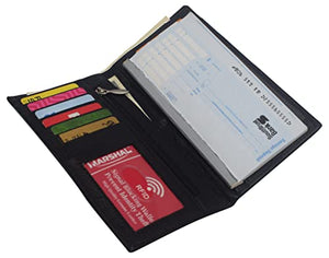 Leather Long Wallets for Men RFID Protected - Men's Slim Long Wallet & Checkbook Wallet-menswallet