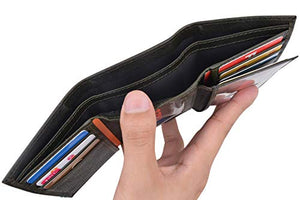 Cazoro Extra Capacity Trifold 2 ID Window Wallet for Men RFID Blocking Genuine Leather Wallet-menswallet