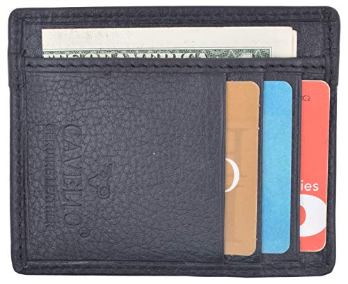 Men's Minimalist Slim Thin Front Pocket Credit Card ID Holder Leather Wallet-menswallet
