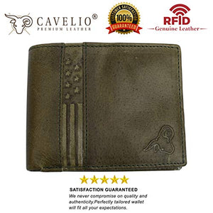 Wallet for Men’s - Genuine Leather Slim Bifold RFID Blocking Packed in Stylish Gift Box USA Series-menswallet