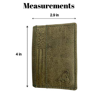 Genuine Leather Business Card Holder Name Card Case Credit Card Wallet with ID Window RFID Blocking USA Series-menswallet