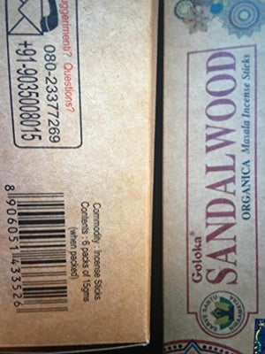 Goloka Organica Series - Sandalwood - 6 Boxes of 15 Grams (90 Grams Total)-menswallet