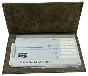 Genuine Leather Checkbook Cover For Men & Women Checkbook Holder Wallet RFID Blocking USA Series-menswallet