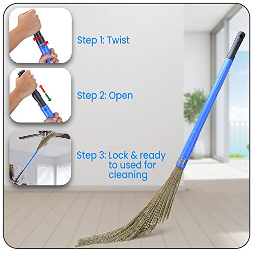 Gala No Dust Floor Broom- (Freedom from New Broom Dust- Bhusa) 2-in-1 - with Extendable Handle (1)-menswallet