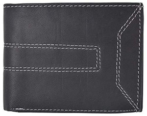 Mens Leather Multi Card Bifold with Double Flip-up 4 ID Windows Black-menswallet