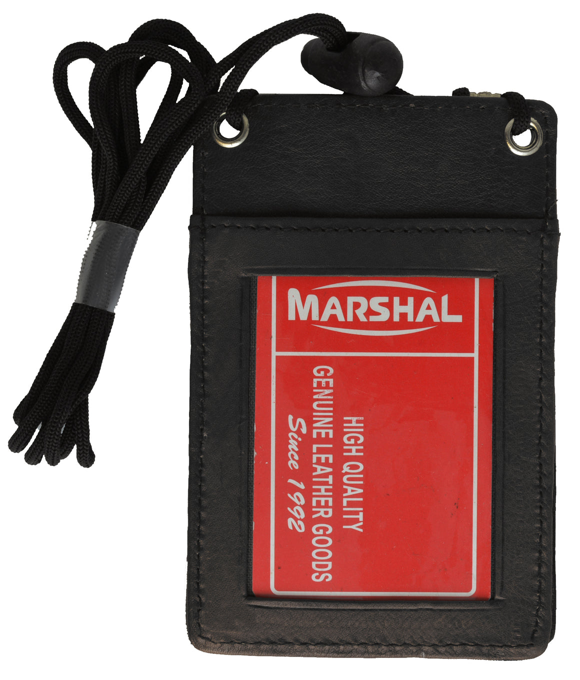 Neck Strap ID Badge Card Holder Pouch Wallet Black Tag Press Pass by Marshal-menswallet