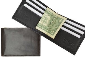 Men Slim Leather Bifold ID Credit Card Wallet with Removable Money Clip-menswallet