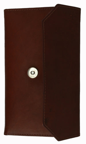 Leather Trifold Wallet For Women With Removable Checkbook Holder-menswallet