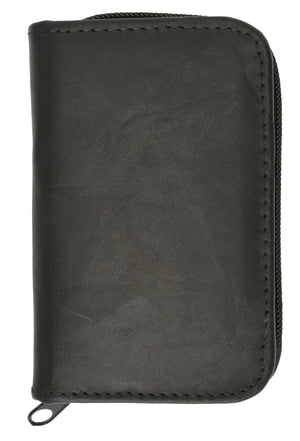Unisex Zip Around Leather ID Bifold Business Card Holder Organizer Wallet by Marshal-menswallet
