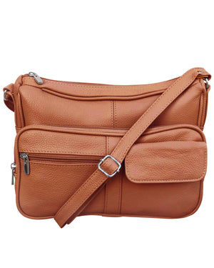 MARSHAL Medium Leather Handbag | Ladies Shoulder Bag | Organizer w Built in Wallet (Black)-menswallet