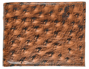 Mens Leather Wallets Ostrich Snakeskin Alligator Print Trifold Bifold to Choose-menswallet