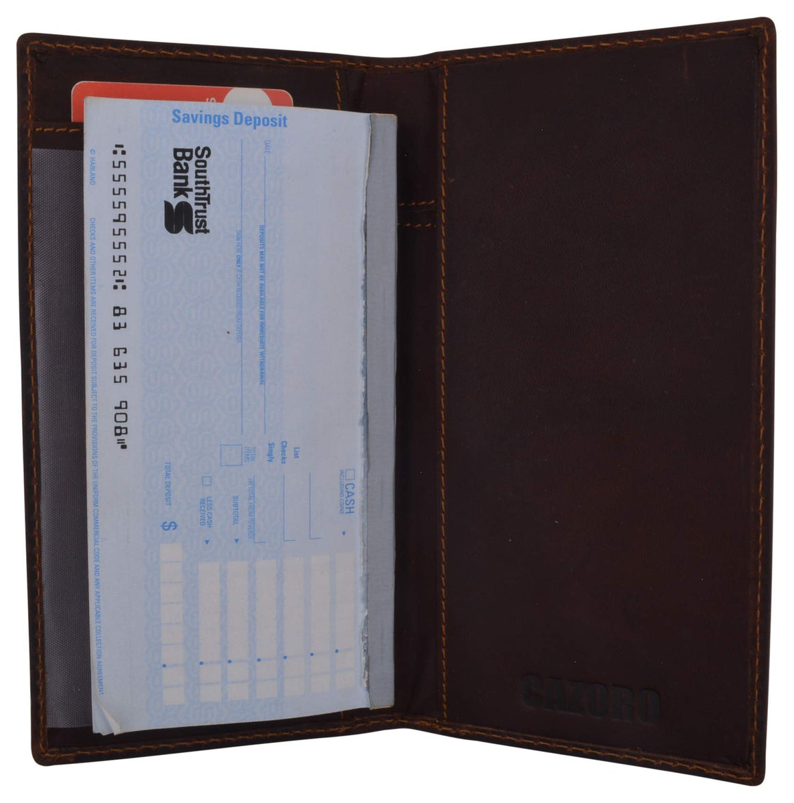 Cazoro Premium Vintage Leather RFID Bifold Checkbook Cover Holder New-menswallet