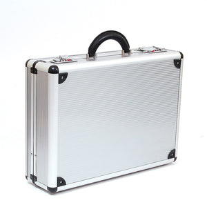 Transworld Combination Lock Organizer Attache Briefcase Aluminum Silver-menswallet