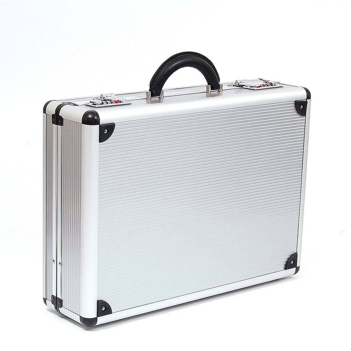 Transworld Combination Lock Organizer Attache Briefcase Aluminum Silver-menswallet