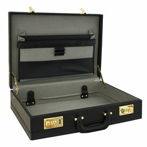 Transworld Briefcase Travel Portfolio Attache Case Lock 9102 Black-menswallet