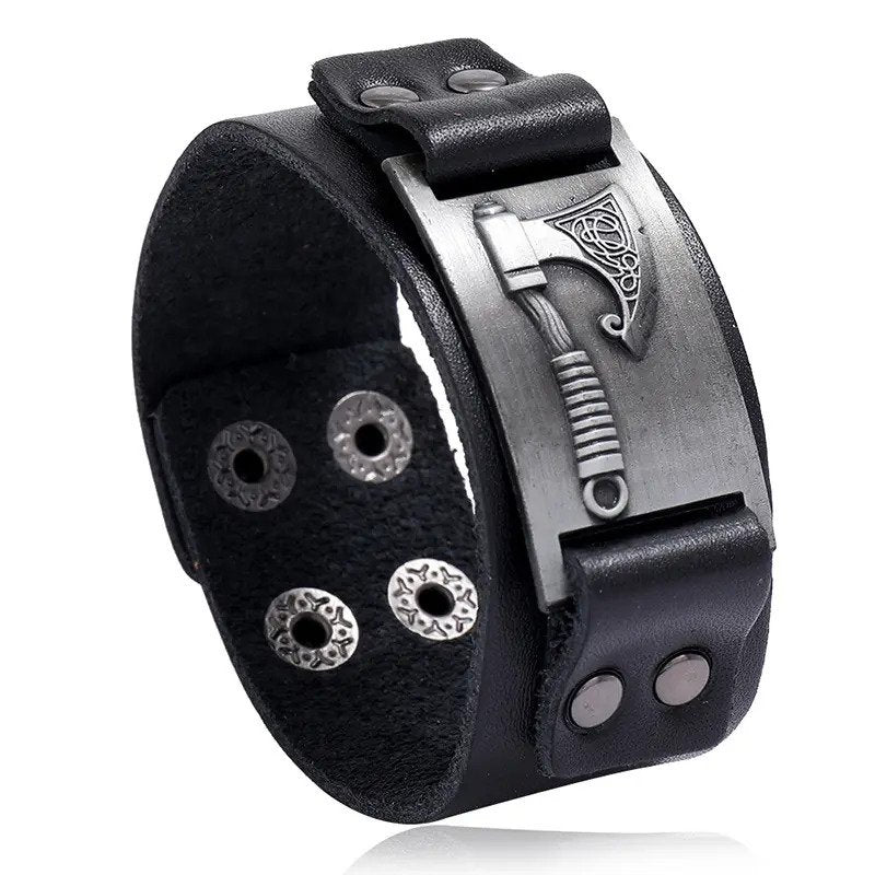Men's Retro Wide Leather Bracelet Watch Band
