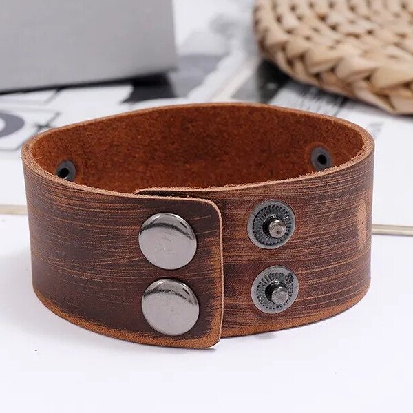 Two Tone Flower Tooled Leather Cuff Bracelet – Old School Leather Co.