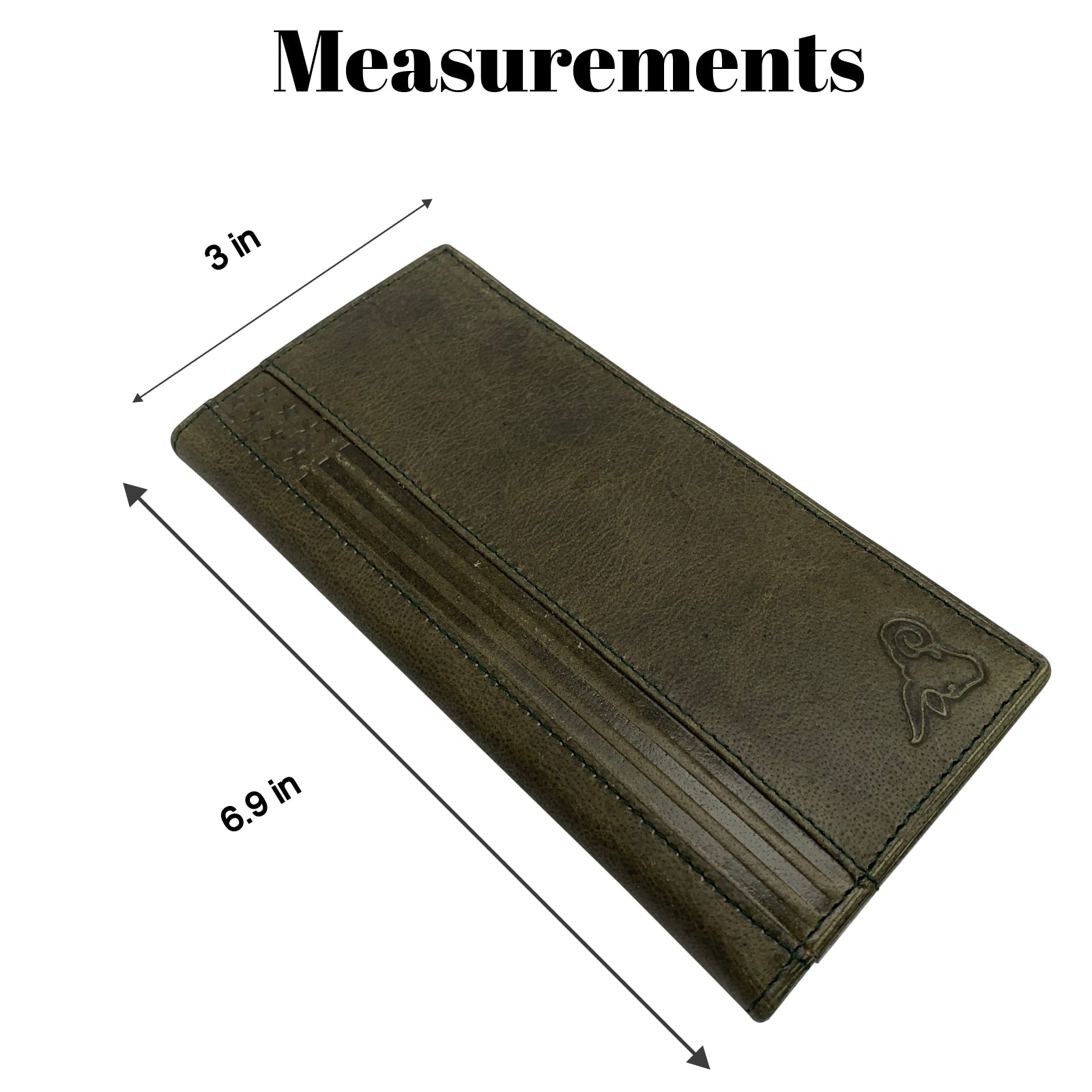 Genuine Leather Long Bifold Checkbook Cover Wallet Multi Card Pocket Holder USA Series-menswallet