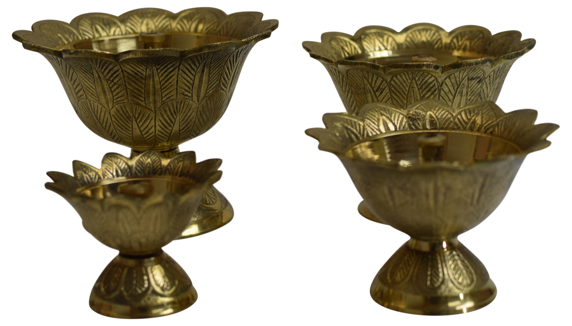 OM SHRI OM Pure Crown Brass Diwali Puja Jyoti Indian Pooja Oil Lamp Dia Deepawali Candle Tea Light Holder Diwali Decoration Indian Gift Items (X-Large)-menswallet