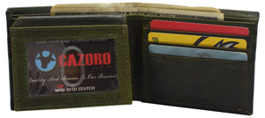Wallets for Men Genuine Cowhide Leather RFID Blocking Bifold Wallet With 2 ID Windows-menswallet