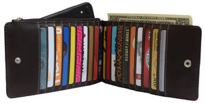 Wallet for Women RFID Blocking Genuine Leather Multi Card Organizer with Zipper Pocket-menswallet