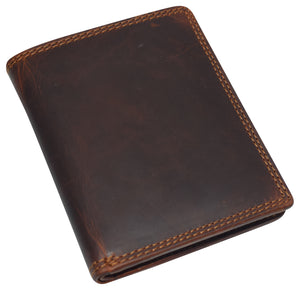 Vintage Leather Mens Slim Bifold Wallet RFID Blocking Credit Card Holder Wallets for Men-menswallet