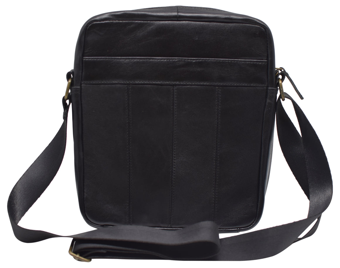 Mens Crossbody Bag Genuine Leather Man Shoulder Handbag for iPad Tablets, Travel, Cycling, Hiking, Office, Business-menswallet
