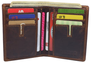 Vintage Leather Mens Slim Bifold Wallet RFID Blocking Credit Card Holder Wallets for Men-menswallet