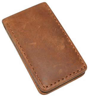 Slim Magnetic Money Clip Hunter Leather Business Card Holder for Men-menswallet