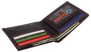 Real Leather Mens Slim Bifold Wallet RFID Blocking Front Pocket Wallets for Men-menswallet