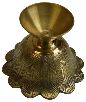 OM SHRI OM Pure Crown Brass Diwali Puja Jyoti Indian Pooja Oil Lamp Dia Deepawali Candle Tea Light Holder Diwali Decoration Indian Gift Items (X-Large)-menswallet