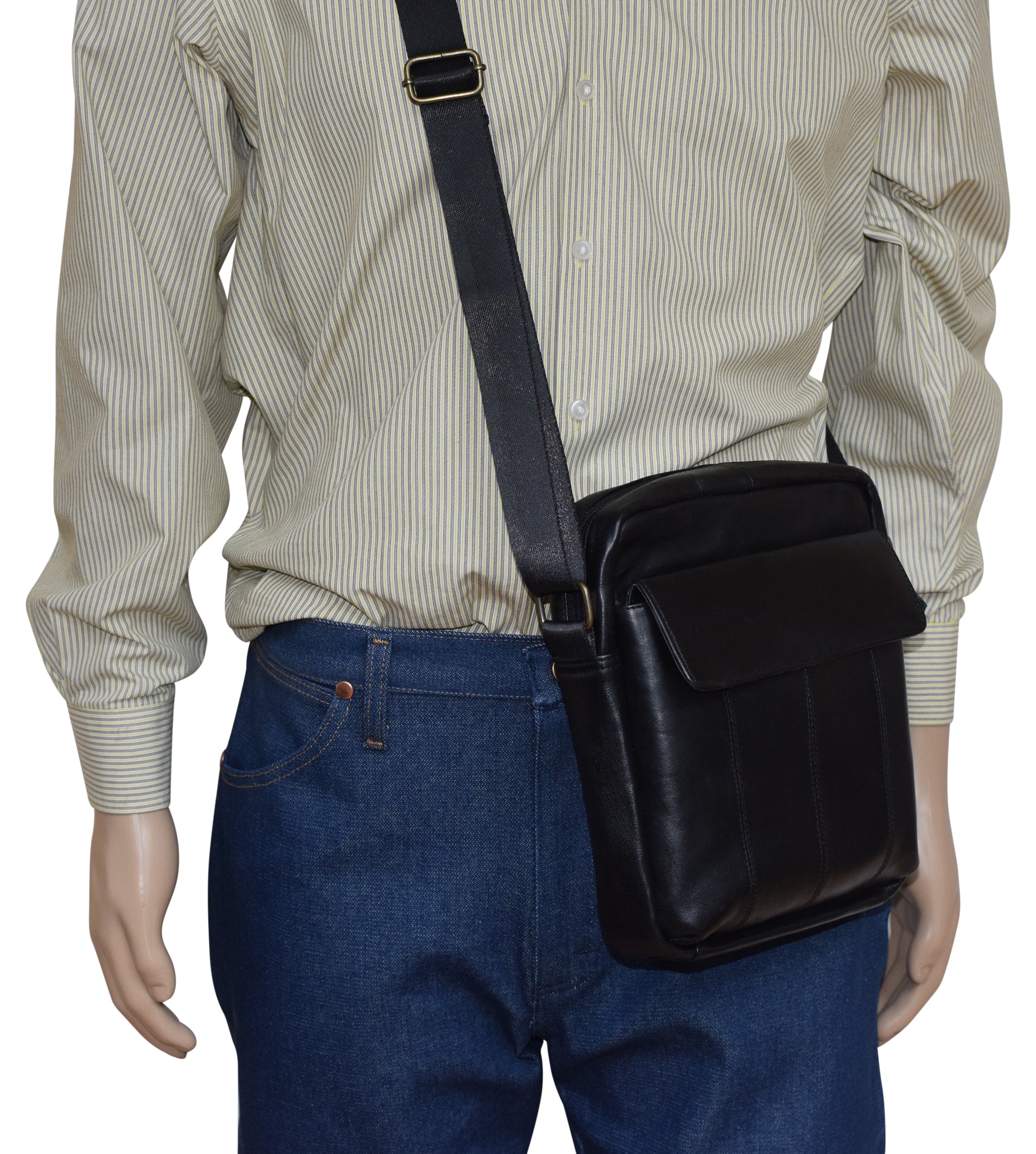 crossbody bag tablet travel Mens Crossbody Bag Genuine Leather Man Shoulder Handbag for iPad Tablets, Travel, Cycling, Hiking, Office, Business