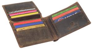 CAZORO Wallet for Mens Vintage Genuine Leather RFID Blocking Bifold Men Distressed Wallet-menswallet