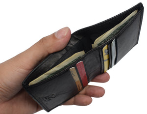 RFID Blocking Slim Bifold Wallet Card Holder Minimalist Front Pocket Wallets for Men-menswallet