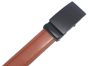 Marshal Men's Genuine Leather Ratchet Dress Belt With Automatic Buckle-menswallet