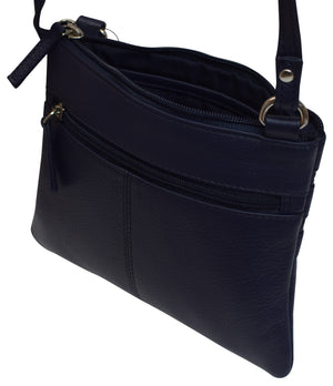 PURSE Cross Body Colors Solid Genuine Leather Handbag Womens Shoulder Strap Bag-menswallet