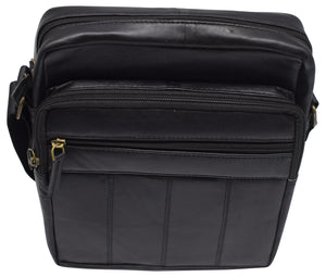 Genuine Leather Messenger Bag for Men Crossbody Shoulder Bag Fit Cell Phone Purses Wallet iPad Tablets-menswallet