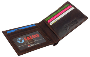 Real Leather Mens Slim Bifold Wallet RFID Blocking Front Pocket Wallets for Men-menswallet