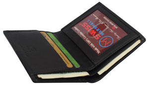 Men rfid safe minimalist front pocket wallet leather thin card case-menswallet