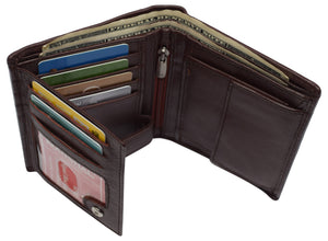 Genuine Leather RFID Signal Blocking Wallets For Men - Large Capacity - Hipster Bifold Multi Credit Card Holder-menswallet