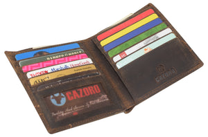 RFID Blocking Men's Slim Bifold Hipster Credit Card Vintage Leather European Wallet-menswallet