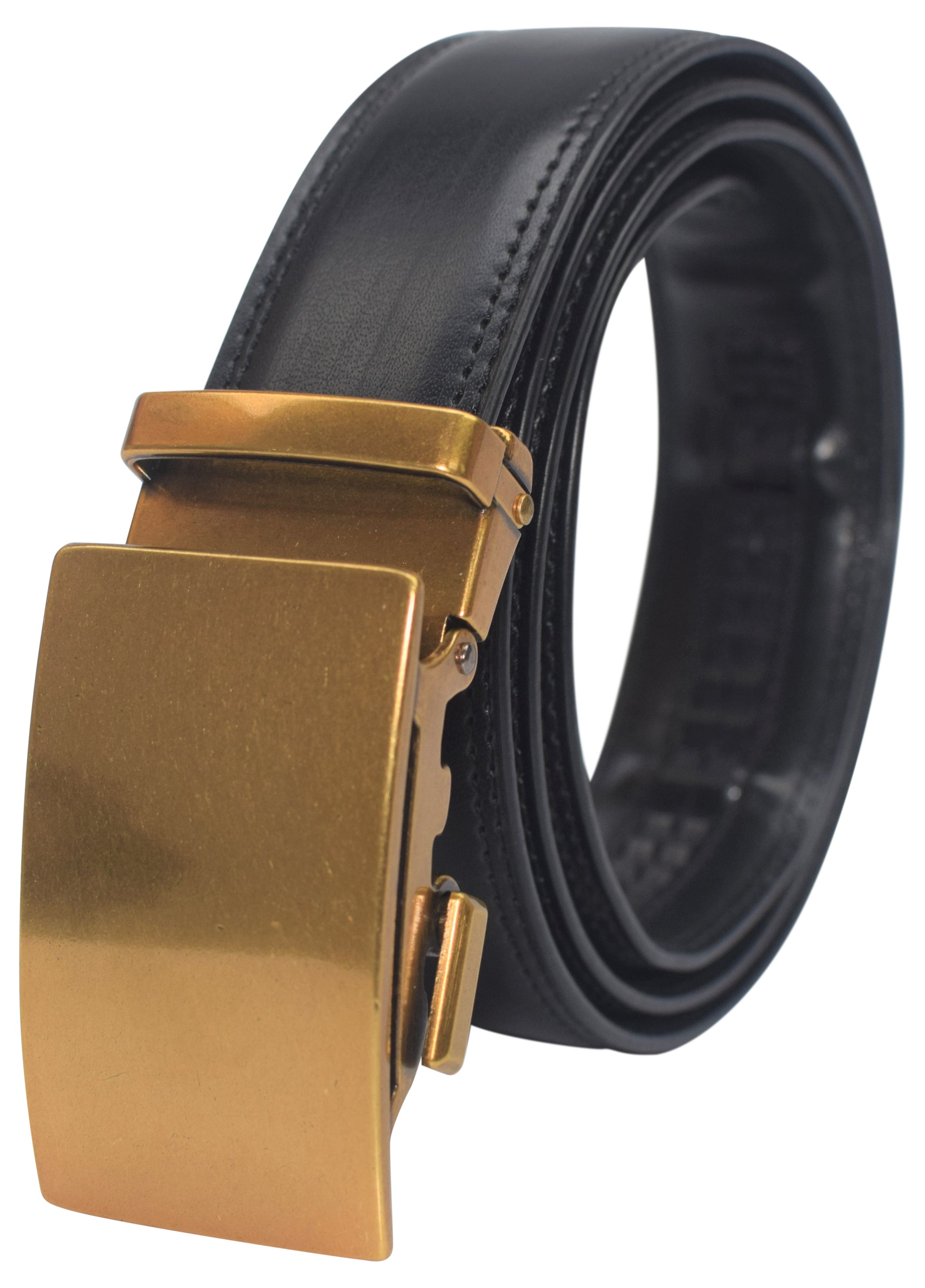 Marshal Men's Genuine Leather Ratchet Dress Belt With Automatic Buckle Marshal Men's Genuine Leather Ratchet Dress Belt With Automatic Buckle