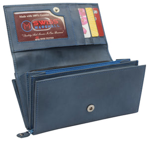 Womens Leather Wallets RFID Blocking Large Capacity Credit Cards Holder Phone Clutch-menswallet